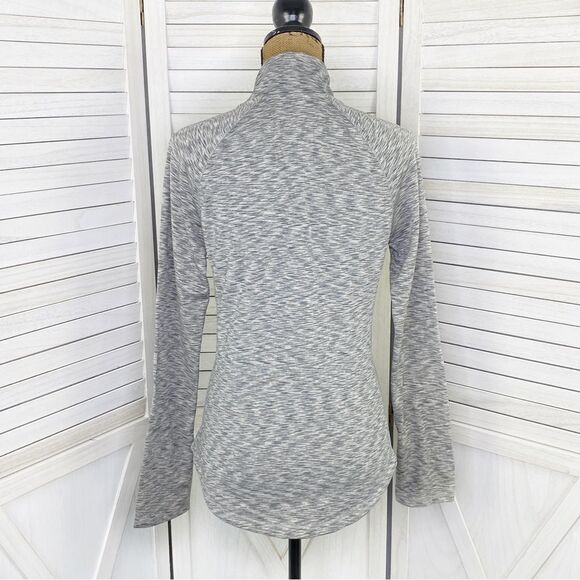 Aeropostale Live Love Dream Marled Quarter Zip Activewear Top Gray Lined Medium - Picture 4 of 13